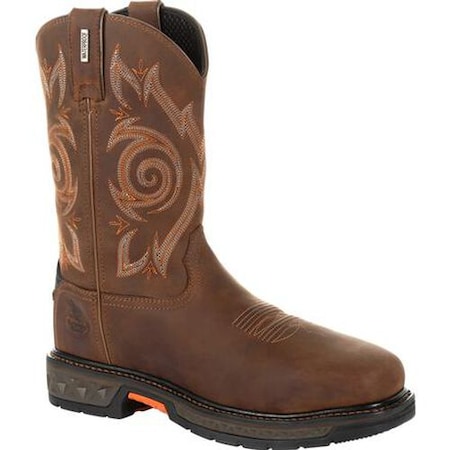 Georgia Boot Men's Waterproof Pull On Work Boot, 11 M, Steel Toe, 11 in H, Brown, GB00264 GB00264